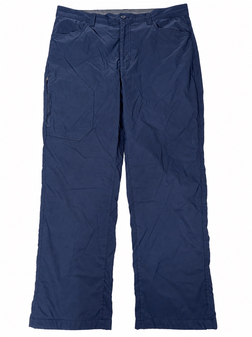 Eddie Bauer Men's Navy Blue Fleece Lined Nylon Tech Pants Size 36x30 Warm Winter
